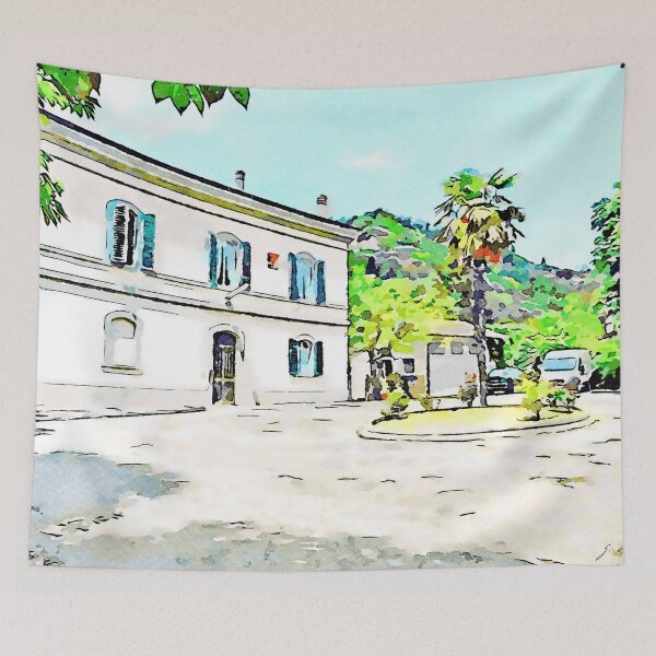 Item preview, Fognano: square of the railway station with palm tree designed and sold by Giuseppe Cocco.