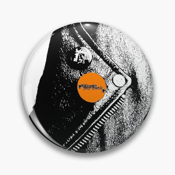 Item preview, Middle Aged Pop Punk Leather Jacket (Orange Pin) designed and sold by Getonboardman.