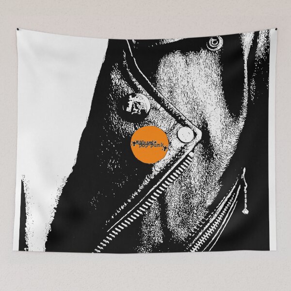 Item preview, Middle Aged Pop Punk Leather Jacket (Orange Pin) designed and sold by Getonboardman.