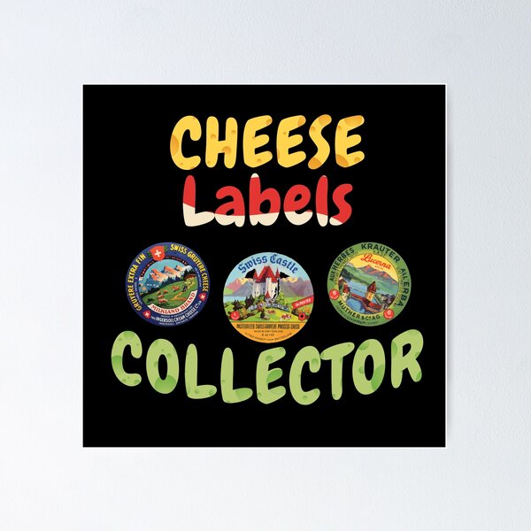 Item preview, cheese labels collector / cheese labels lover gift idea / cheese labels present / Tyrosemiophilia lover designed and sold by anodyle.