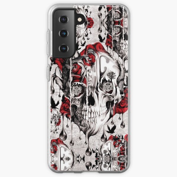 Melt down grunge rose skull Samsung Galaxy Soft Case