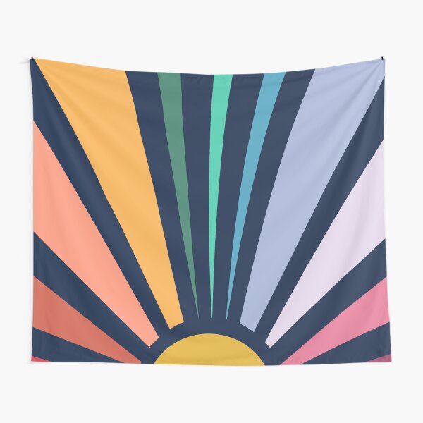 Boho Vintage Rainbow Sunshine Tapestry