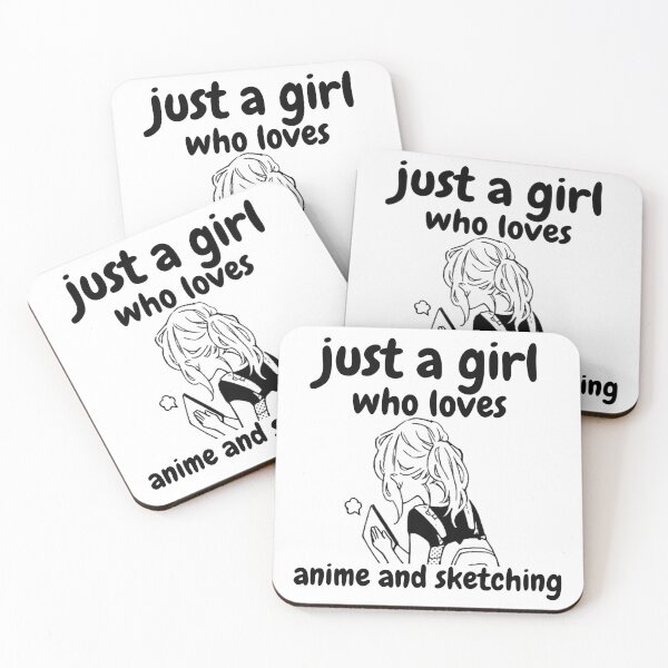 Item preview, anime girl just a girl who loves anime and sketching designed and sold by MARIYA H.
