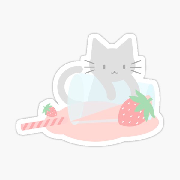 Strawberry Cute Kittea Sticker