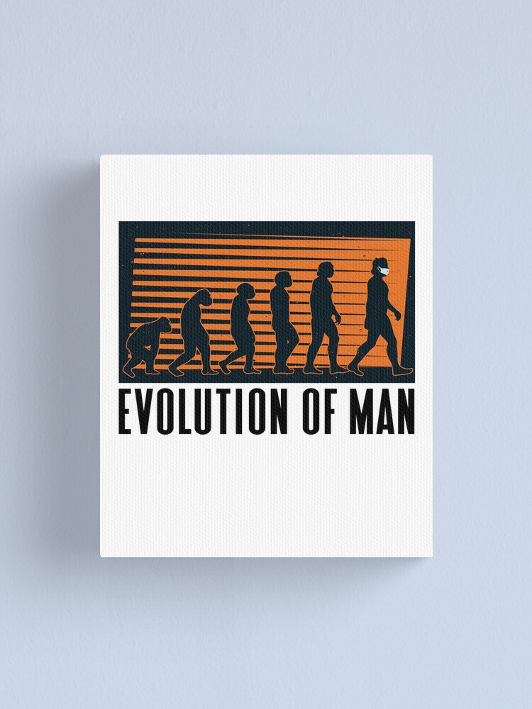 Imagen 1 de 3, Lienzo con la obra Evolution Of Man Wearing A Mask Social Distancing Mask Gear, diseñada y vendida por DynamicDesign.