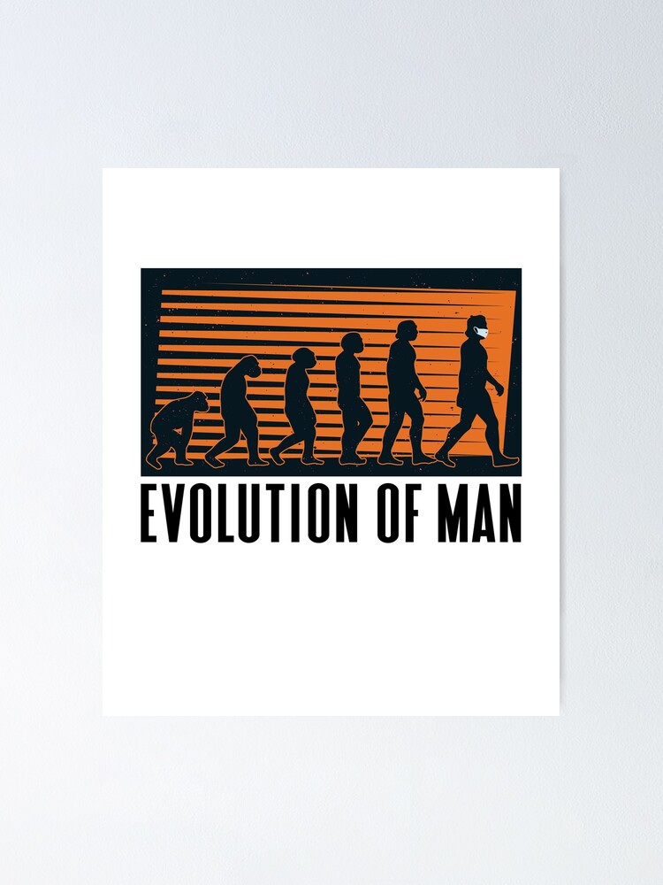 Imagen 1 de 3, Póster con la obra Evolution Of Man Wearing A Mask Social Distancing Mask Gear, diseñada y vendida por DynamicDesign.
