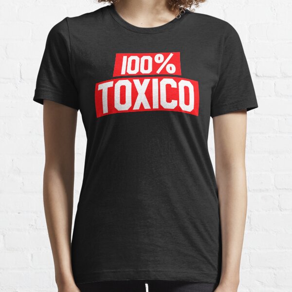 100% Toxico Red and White Typography Spanish Saying Essential T-Shirt