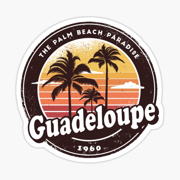 Guadeloupe Vintage Plage Sticker