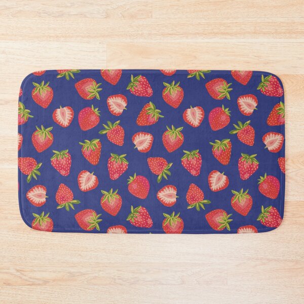 Item preview, Strawberries on blue designed and sold by ZoeChapman.