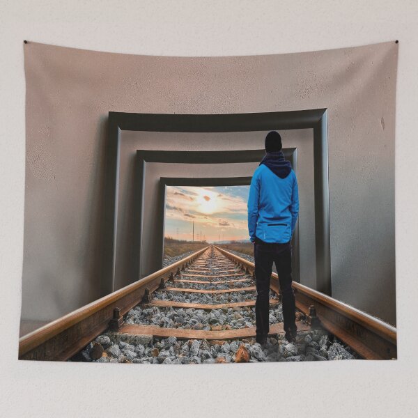 Item preview, Rail track photo frame illusion art  designed and sold by trendistic.
