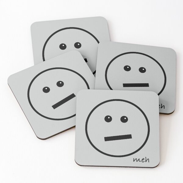 Item preview, Meh Face - Oversized on Grey designed and sold by Whoopsidoodle.