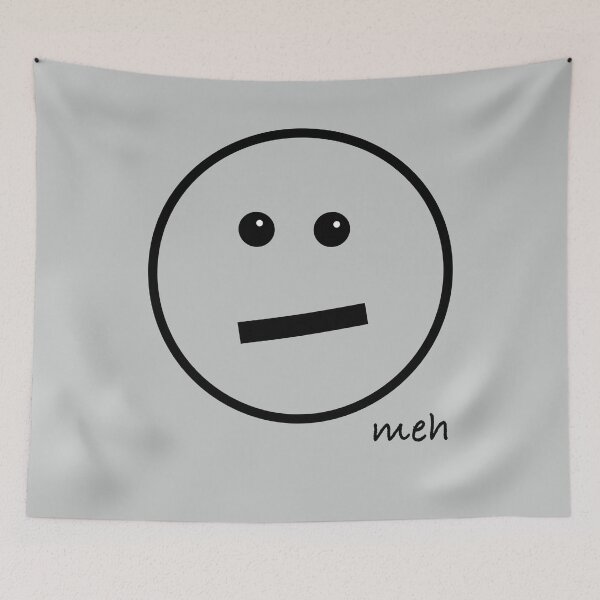 Item preview, Meh Face - Oversized on Grey designed and sold by Whoopsidoodle.