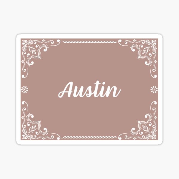 "Austin Monogram Boho Style (Pastel Pink)" Sticker by CityCollection