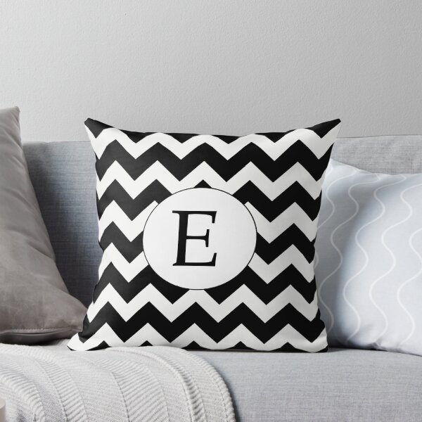 Item preview, E Black Chevron designed and sold by MonogramMonkey.