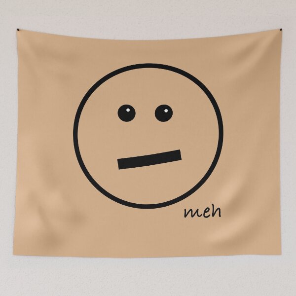Item preview, Meh Face - Oversized on Desert Mist Tan designed and sold by Whoopsidoodle.