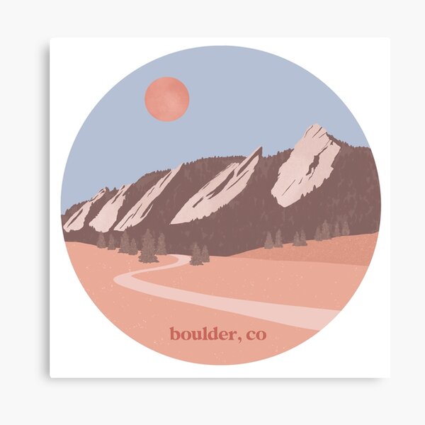 Boulder flatirons sticker Canvas Print