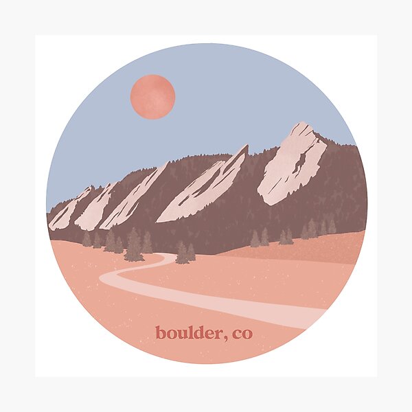 Boulder flatirons sticker Photographic Print