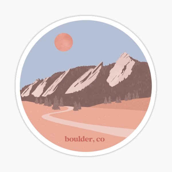 Boulder flatirons sticker Sticker