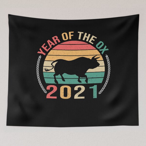 Item preview, Chinese Horoscope Decor Happy New Year of The Metal Ox 2021 designed and sold by Shopini.