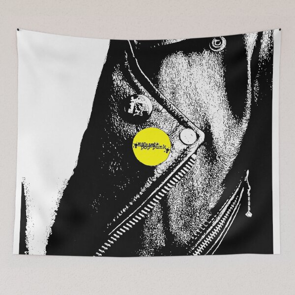 Item preview, Middle Aged Pop Punk Leather Jacket (Yellow Pin) designed and sold by Getonboardman.