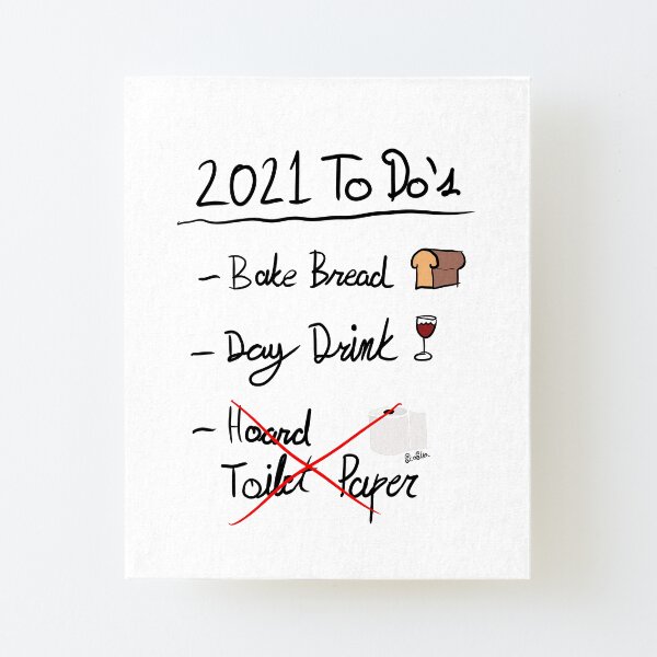 2021 To Do's - Black Text Canvas Mounted Print