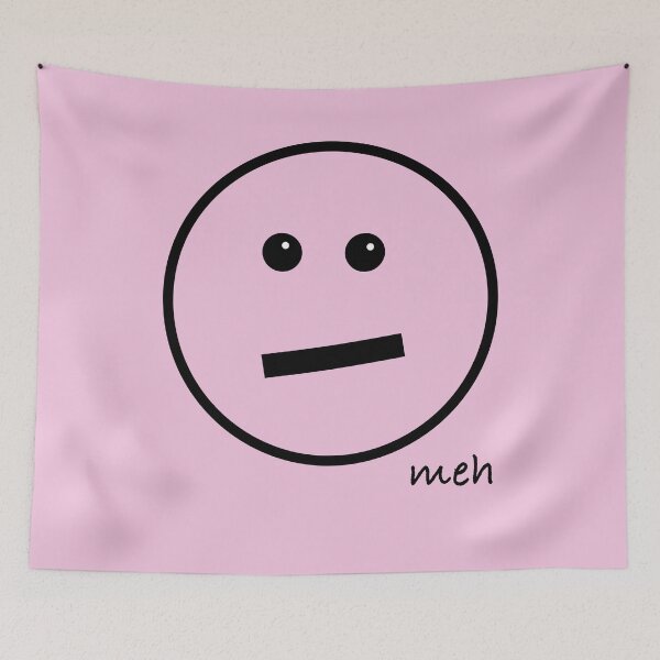Item preview, Meh Face - Oversized on Pastel Pink designed and sold by Whoopsidoodle.