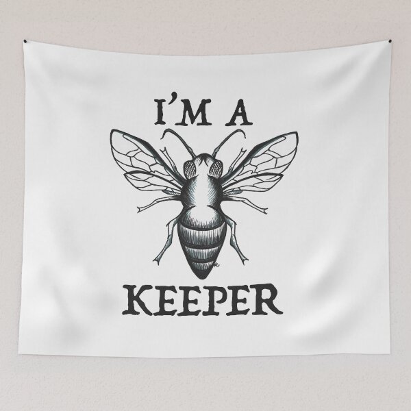 Item preview, Black and White Honey Bee - I'm A Keeper designed and sold by The White Bat.
