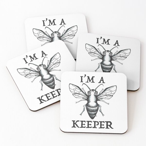 Item preview, Black and White Honey Bee - I'm A Keeper designed and sold by The White Bat.