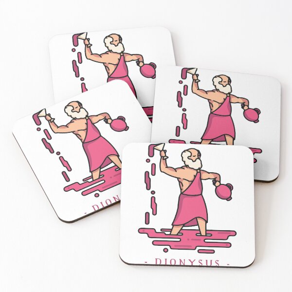 Dionysus Greek Mythology Coasters (Set of 4)