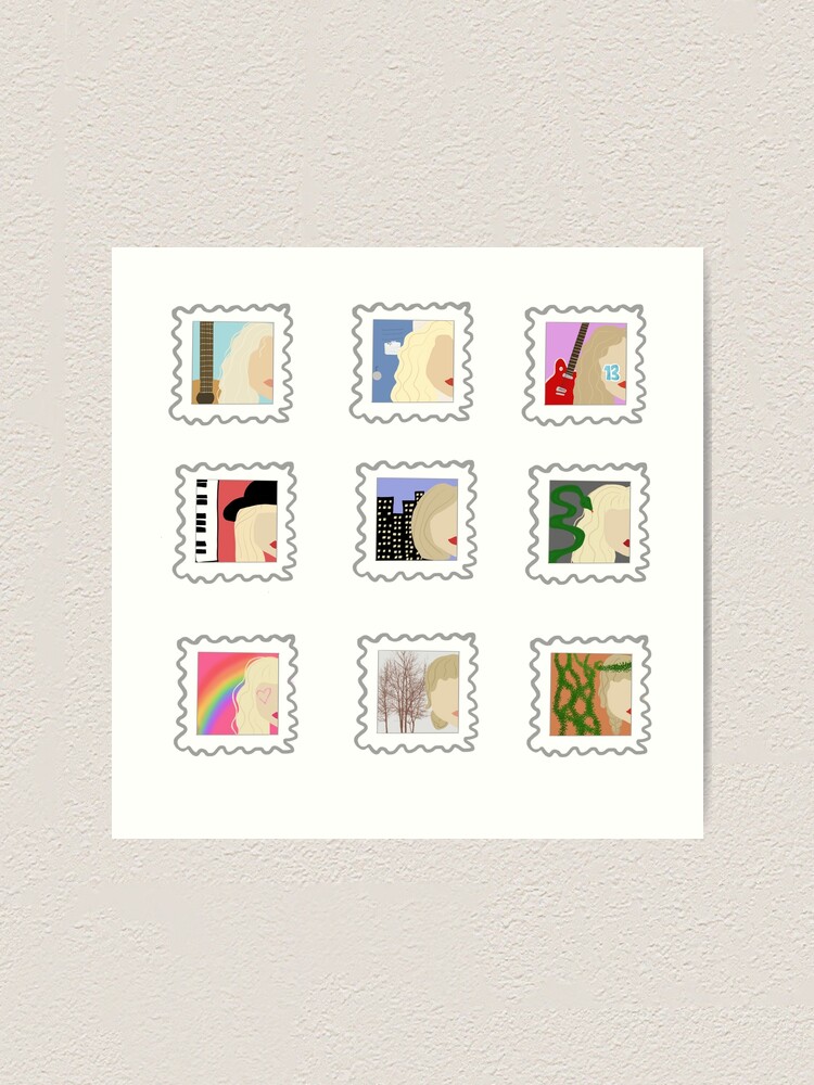 Taylor Swift Eras Stamps Sticker Pack Art Print for Sale by stickersisters