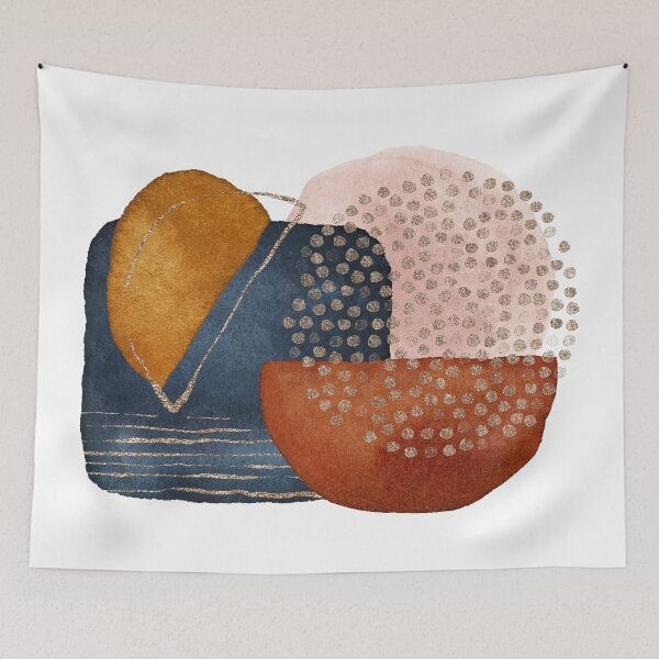 Item preview, Abstract Terracotta, Navy Blue, Blush Pink, Art Print By LandSartprints  designed and sold by LandSartprints.