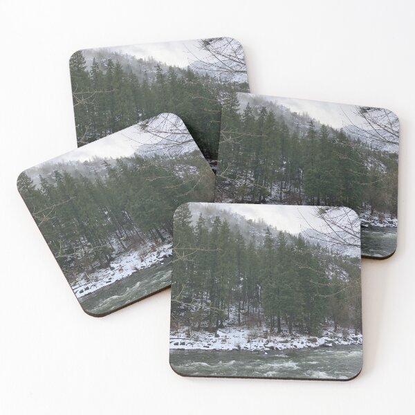Item preview, Snowy Mountain Trees on a River designed and sold by toohot2trot189.