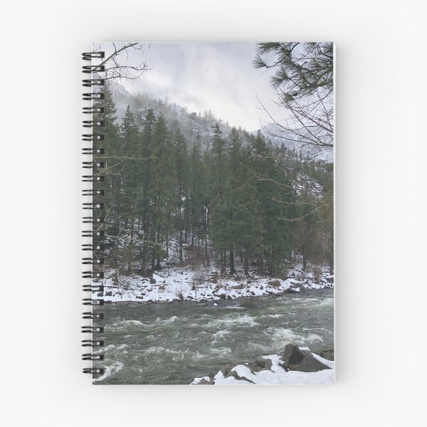 Item preview, Snowy Mountain Trees on a River designed and sold by toohot2trot189.