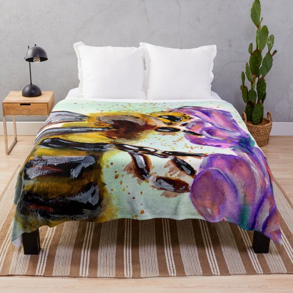 Item preview, Honey Bee and Purple Flowers designed and sold by Sebastian Grafmann.
