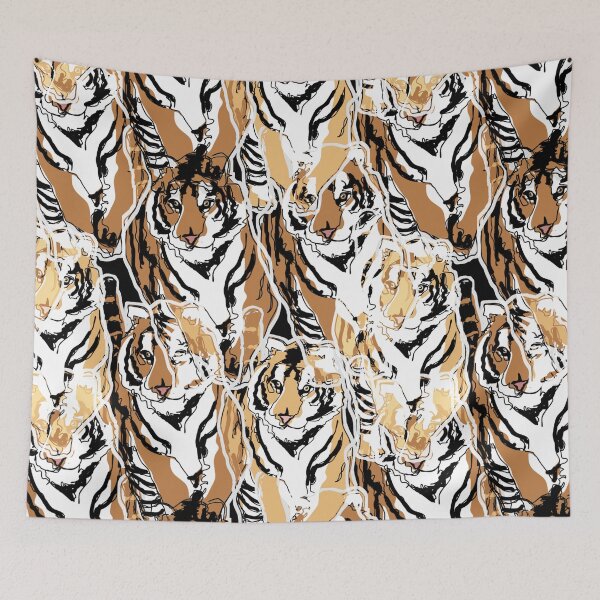 Item preview, Minimalistic Tiger Line Art Design designed and sold by MindCereal.