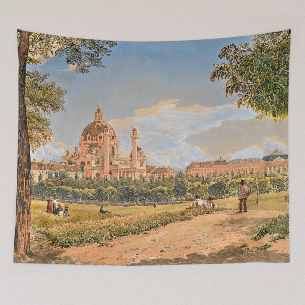 Item preview, Vista de la Iglesia de San Carlos y el Instituto Politécnico de Viena designed and sold by TribesPrints.