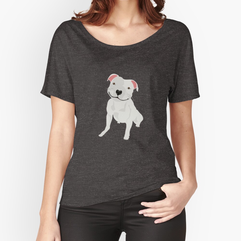 Shiny, Happy Pitbull Smiling BIG Relaxed Fit T-Shirt