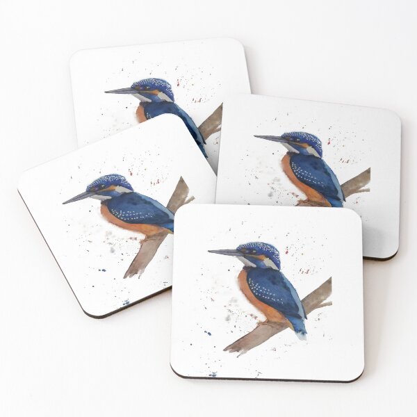 Artikelvorschau, Blauer und gelber Aquarell-Eisvogelvogel entworfen und verkauft von Maryse-Montron.