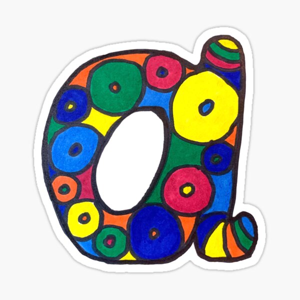 letter a in colorful circles Sticker