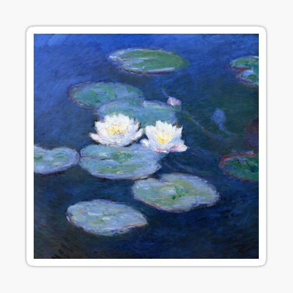Item preview, Two Water Lilies Monet Fine Art designed and sold by Vicky Brago-Mitchell®.