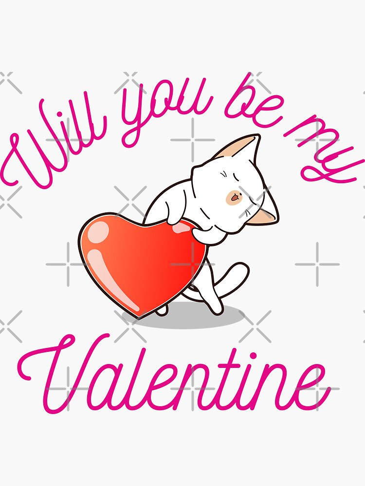 Will You Be My Valentine Sticker For Sale By Skull Gangsta Redbubble