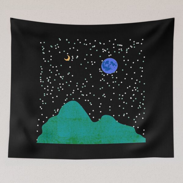 Item preview, Blue Moon, Golden Moon, Stars, and Mountain designed and sold by ShaunSandhu.