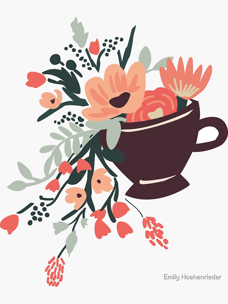 “Tea Cup Design” Sticker for Sale by ehoehenr | Redbubble