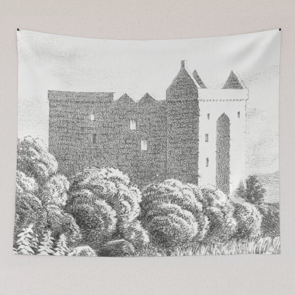 Item preview, Hermitage Castle, Scottish Borders | Vintage Illustration designed and sold by yourscotborders.