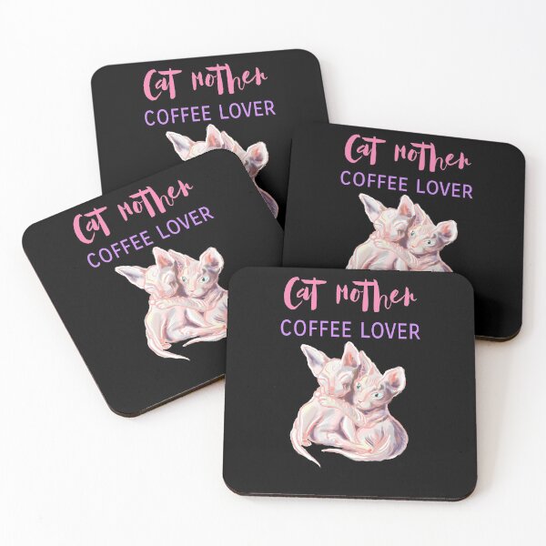Item preview, Cat mother coffee lover. Two sphynx kittens. Cat mother gift designed and sold by orangerinka.
