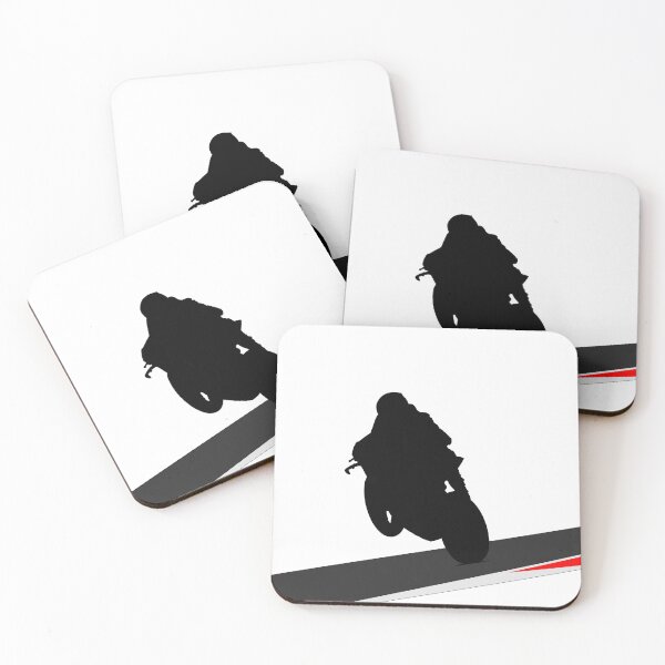 Item preview, Motorcycle cyclist, Moto GP Superbike biker on the race track, ISLE OF MAN, Irish Road Racing, Road Races in the curve, turn slide. Race track with yellow safety sideline. designed and sold by Marcin Adrian.