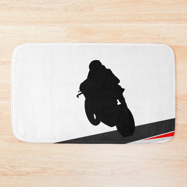 Item preview, Motorcycle cyclist, Moto GP Superbike biker on the race track, ISLE OF MAN, Irish Road Racing, Road Races in the curve, turn slide. Race track with yellow safety sideline. designed and sold by Marcin Adrian.