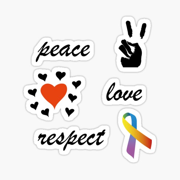 "peace, love and respect (austim)" Sticker for Sale by Alvarengaart