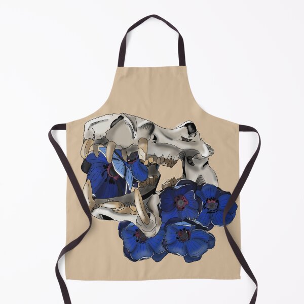 Item preview, Hippo Skull With Blue Flowers designed and sold by TheArtsyHippo.