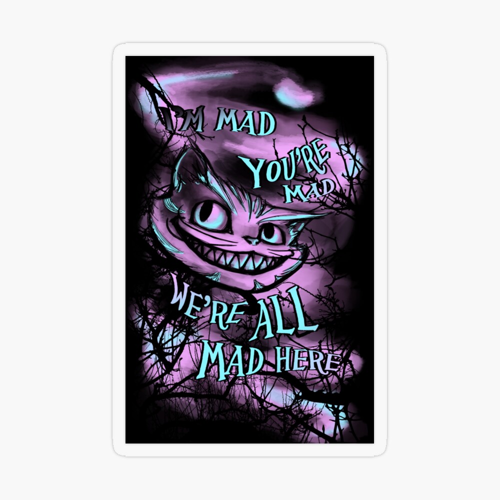 Alice In Wonderland Gift 'We're all mad here' Original Illustrations |  Greeting Card